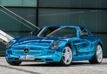 Электрокар Мерседес SLS AMG: сильный и мощный